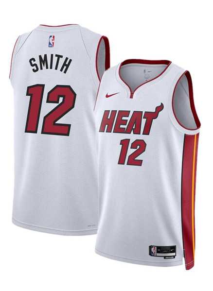 Men%27s Miami Heat #12 Dru Smith White 2024 Association Edition Stitched Basketball Jersey Dzhi